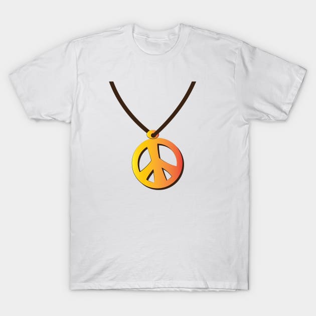 Peace Sign Necklace for Hippies T-Shirt by PauHanaDesign